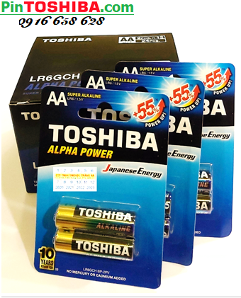 COMBO 1 HỘP 12vỉ (24viên) Pin AA 1.5v Super Alkaline Toshiba Alpha LR6GCH BP-2PV _Giá chỉ 288.000/Hộp